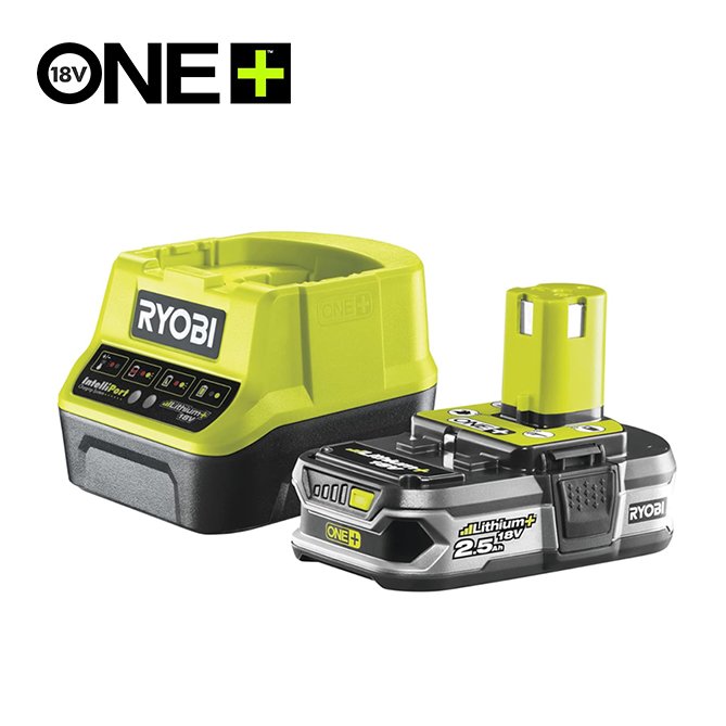 RC18120-125-01.jpg Set - punjač baterija i baterija od 2,5Ah 18V ONE+™ – RYOBI RC18120-125 - Slika 1