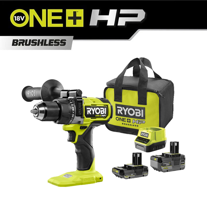 RPD18X-242S-1-1.jpg Set – udarna bušilica (18V ONE+™ HP) sa 2 baterije (4Ah i 2Ah) i punjačem - RYOBI RPD18X-242S - Slika 1