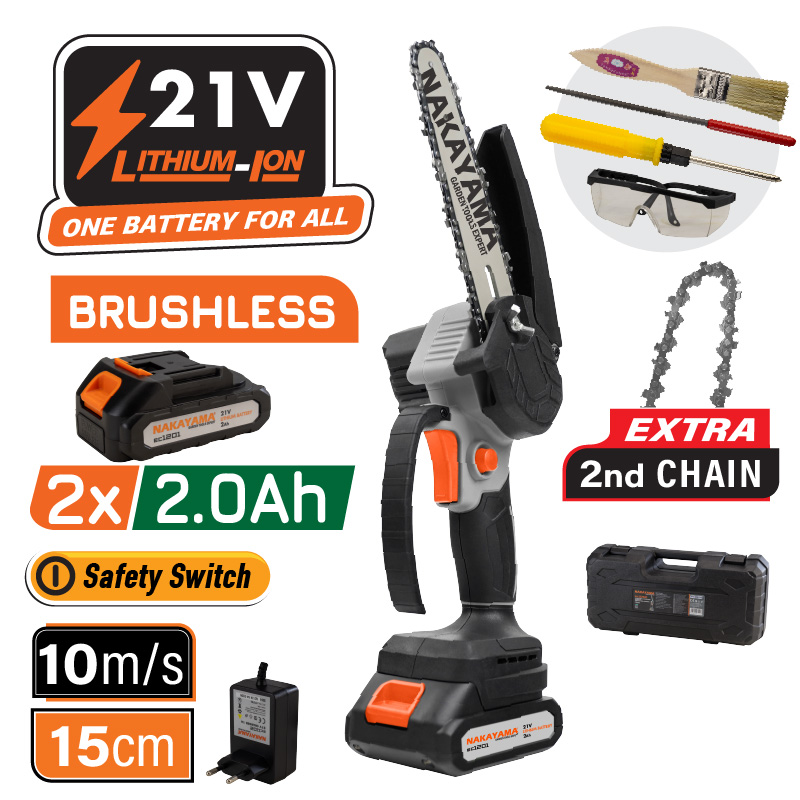 NAKAYAMA EC1050 aku mini testera 21V (15 cm, 2x2Ah baterije)