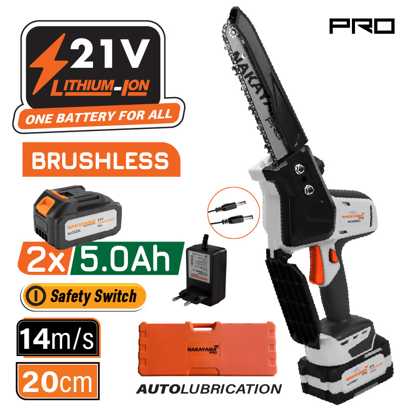EC1520-1.jpg NAKAYAMA PRO EC1520 aku testera za orezivanje 21V (20 cm, 2x5Ah bat.) - Slika 1